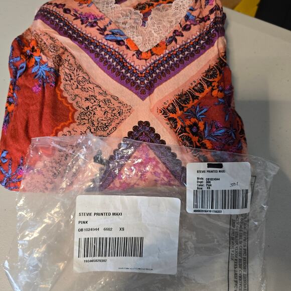 Free People Stevie Scarf Print Maxi Dress Size XS NWT - Picture 13 of 13